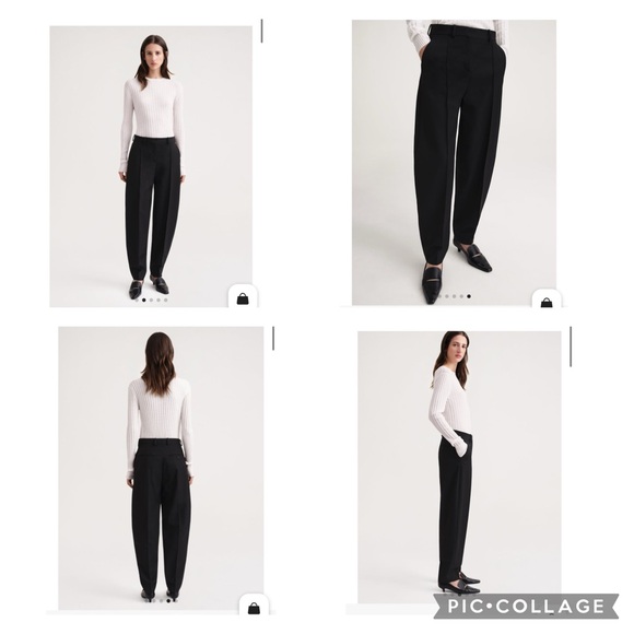 TOTEME Runway Black Barrel-Leg Trousers Eu 36 US 4 - Picture 8 of 17